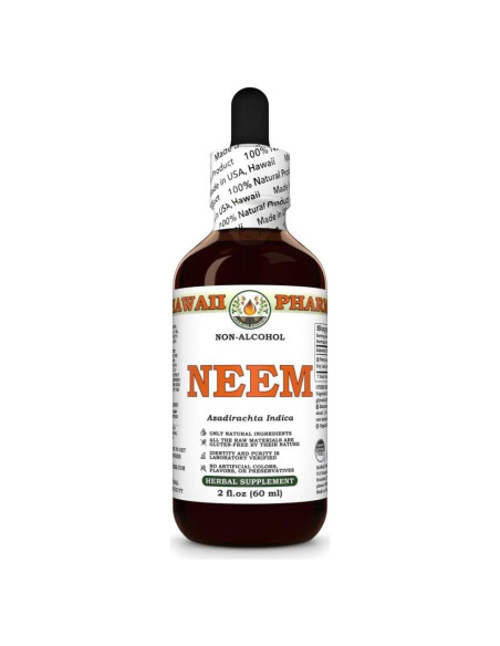 Extracto Líquido de Neem Orgánico HawaiiPharm 60 ml Sin Alcohol