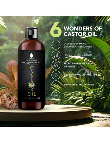 Aceite de Ricino Pursonic 473ml Prensado en Frío 100% Puro