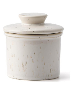 Crock de Mantequilla XELA Cerámica Blanco Manchado 170g