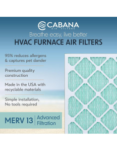Filtros de Aire Cabana 6-Pack 20x20x2.5cm MERV 13 HVAC 2