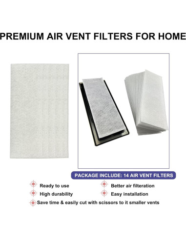 Filtros de Ventilación de Aire Hoctsom 10.16x30.48 cm Paquete 14