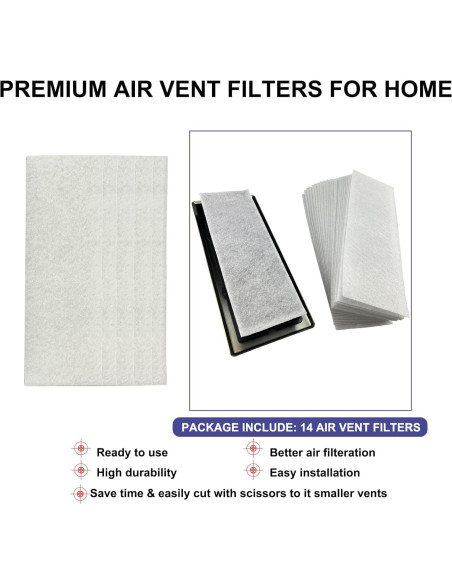 Filtros de Ventilación de Aire Hoctsom 10.16x30.48 cm Paquete 14