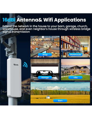 Puente Inalámbrico Gigabit UeeVii CPE850 5.8GHz 5KM Exterior