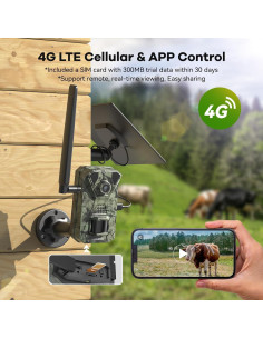 Cámara de Sendero Celular DEATTI 4G LTE HD 2.7K con SIM y 64GB 2