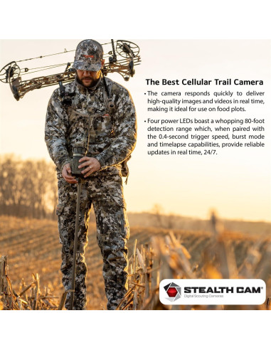 Cámara de Trail Celular Stealth Cam Revolver 36MP 360 con Panel Solar