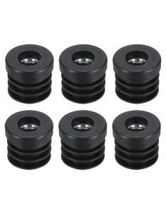 Tapones de Plástico Negro uxcell para Tubo Redondo 25mm M8 - 6 Pcs