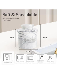 Crock de Mantequilla Cerámico MSJGA con Agua 0.5 Barra 2