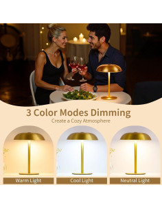 Lámpara de Mesa Inalámbrica SAIWEYA TM-T27 2500mAh 3 Colores 2