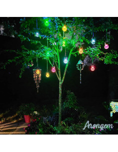 Luces Colgantes Solares AHongem - 12 Linternas LED Multicolor 2