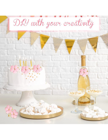 Conjunto de 12 Anillos de Servilleta Floral Dorado Patelai