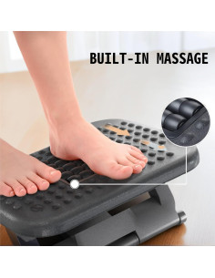 Reposapiés Ergonómico ZUCONKITCH Ajustable 3 Alturas Negro 2