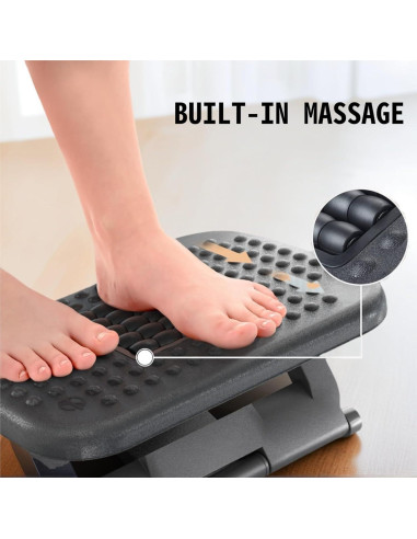 Reposapiés Ergonómico ZUCONKITCH Ajustable 3 Alturas Negro