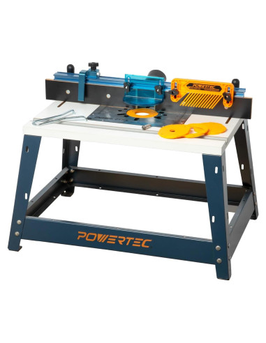 Mesa de Ruta Benchtop Powertec 61x41cm con Soporte y Vallas