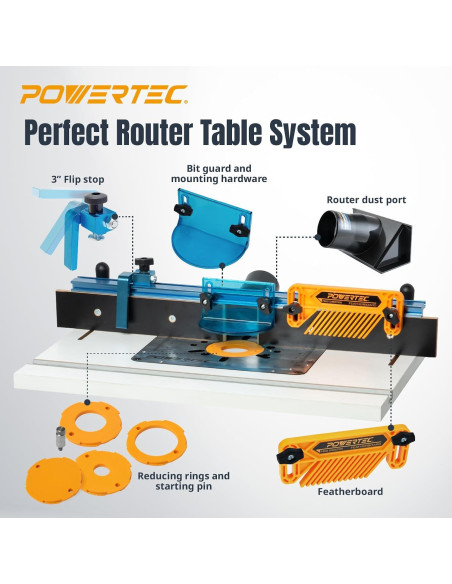 Mesa de Ruta Benchtop Powertec 61x41cm con Soporte y Vallas