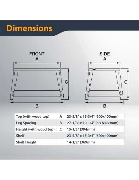 Mesa de Ruta Benchtop Powertec 61x41cm con Soporte y Vallas