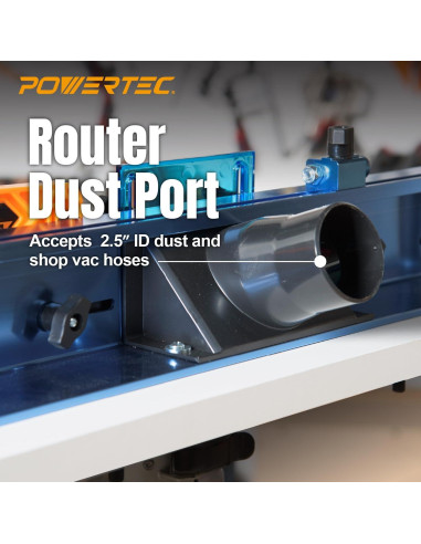 Mesa de Ruta Benchtop Powertec 61x41cm con Soporte y Vallas