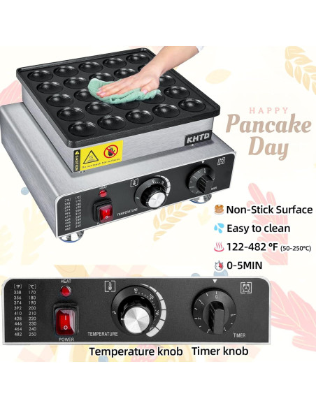 Mini Máquina para Pancakes KHTD 25PCS 32.5x29.2 cm Antiadherente