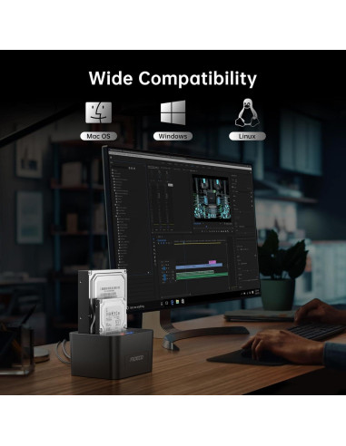 Dock de Disco Duro Externo FIDECO YPZ04-S2 USB 3.0 Clonación Offline