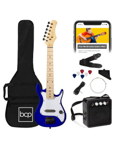 Guitarra Eléctrica para Niños 30" Azul Metálico con Amplificador