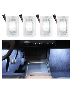 Kit de Bombillas LED Interiores RCBDCYGJ para Tesla Model 3/Y/S/X - 4 Pcs Luz Blanca