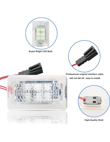 Kit de Bombillas LED Interiores RCBDCYGJ para Tesla Model 3/Y/S/X - 4 Pcs Luz Blanca