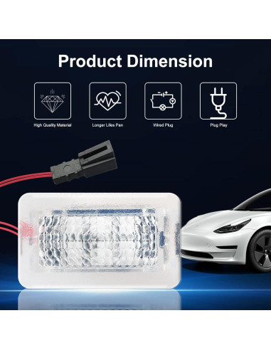 Kit de Bombillas LED Interiores RCBDCYGJ para Tesla Model 3/Y/S/X - 4 Pcs Luz Blanca
