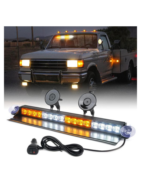 Barra de Luz Estroboscópica Xprite 16" LED Ámbar y Blanco