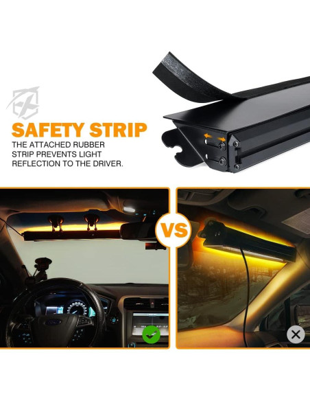 Barra de Luz Estroboscópica Xprite 16" LED Ámbar y Blanco