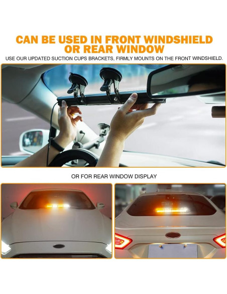 Barra de Luz Estroboscópica Xprite 16" LED Ámbar y Blanco