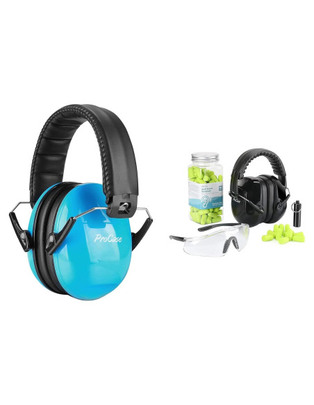 Auriculares de Seguridad ProCase para Niños + Gafas y Tapones