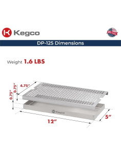Bandeja de Goteo Kegco KC DP-125 Acero Inoxidable 30.48x12.7cm 2