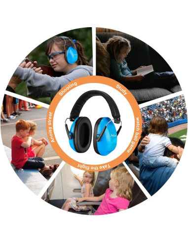 Auriculares de Seguridad ProCase para Niños + Gafas y Tapones