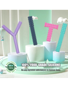 Juguetes Masticables Sensoriales Maberry - Paquete de 4 Tubos de Silicona 2