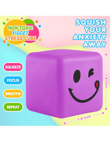 Cubo de Estrés Viroucal 30 Pack - Juguetes Aplastables Suaves