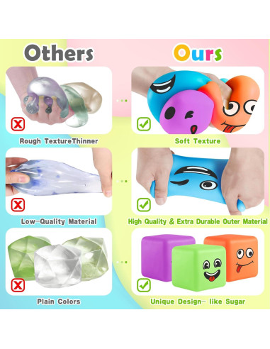 Cubo de Estrés Viroucal 30 Pack - Juguetes Aplastables Suaves