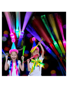 30 Varitas de Fibra Óptica LED Brillantes para Fiesta