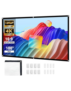 Pantalla de Proyector HAPPRUN 100" Plegable 16:9 para Cine