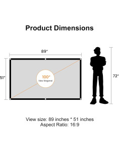 Pantalla de Proyector HAPPRUN 100" Plegable 16:9 para Cine 2