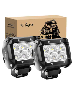 Nilight Luces LED Inundación 18W 1260LM 2Pcs para Off Road