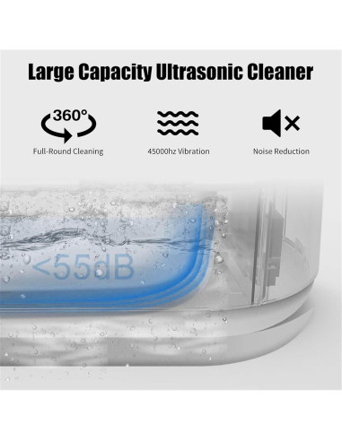 Limpiadora Ultrasónica de Joyas FEISEDY 600ml 48kHz