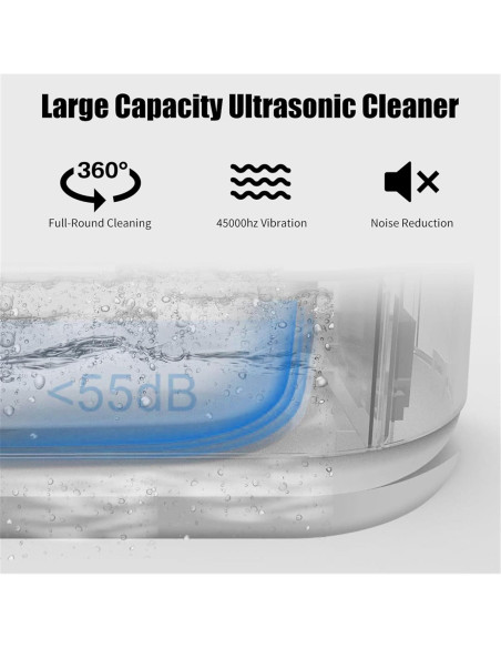 Limpiadora Ultrasónica de Joyas FEISEDY 600ml 48kHz