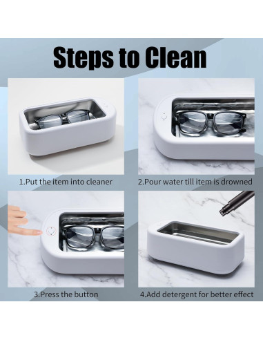 Limpiadora Ultrasónica de Joyas FEISEDY 600ml 48kHz