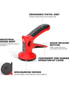 Ventosa de Succión HAUTMEC HT0439 - 2 Pack, 8kg, Ergonomía 2