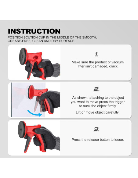 Ventosa de Succión HAUTMEC HT0439 - 2 Pack, 8kg, Ergonomía