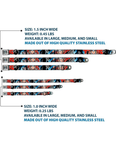 Collar de Perro Buckle-Down Thor 2.5cm Ancho 23-38cm Ajustable