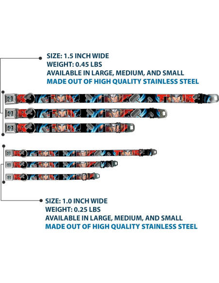 Collar de Perro Buckle-Down Thor 2.5cm Ancho 23-38cm Ajustable