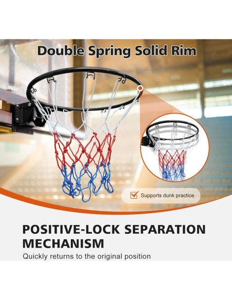 Aro de Baloncesto Yone jx je 18" (45.72 cm) Doble Resorte Negro