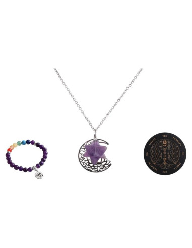 Conjunto Sanación Chakra Corona Hypiisan - Collar y Pulsera