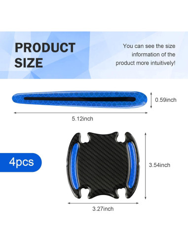 Protector de Manija de Puerta de Coche Ferianl 8 Piezas Azul