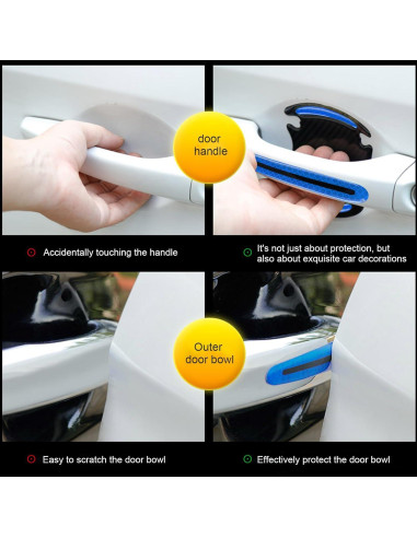 Protector de Manija de Puerta de Coche Ferianl 8 Piezas Azul